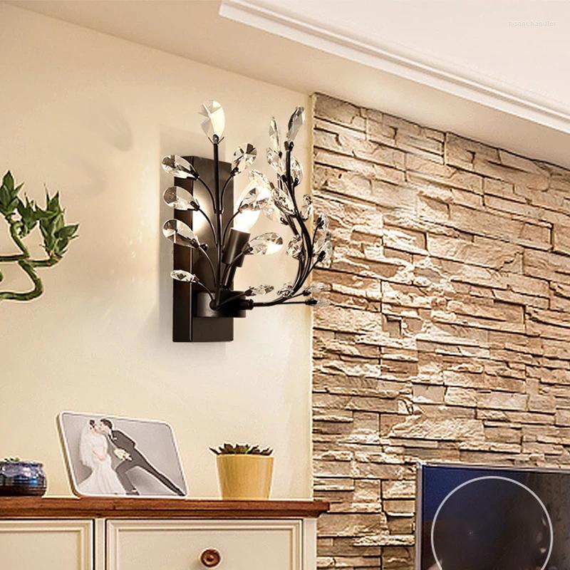 Lamps Wall OUFULA Modern Crystal Lamp American Countryside LED Creative Living Room Bedroom Corridor Home Decoration Light