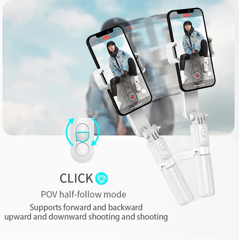 Handheld Stick Gimbal Stabilizer Holder Adjustable Fill Light Selfie Stand Bluetooth Mobile Phone For IPhone Samsung