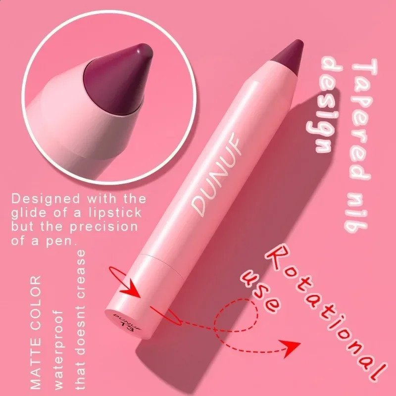 Sexy Dark Red Brown Lipstick Pencil Matte 18 Colors Lip Liner Crayons Rich Full Color Lip Tint Silky Natural Creamy Texture Pen 241105