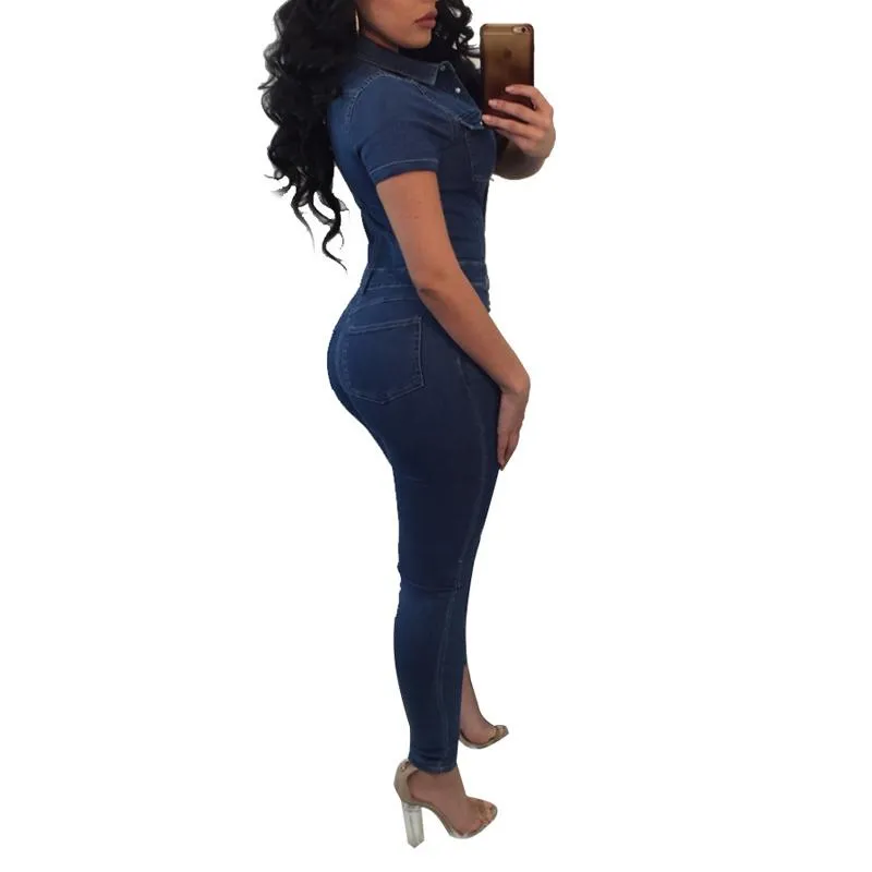 plus size denim jumpsuit women rompers new hot summer one piece skinny high waist jeans bodysuit overalls pantalon femme fashion coAt