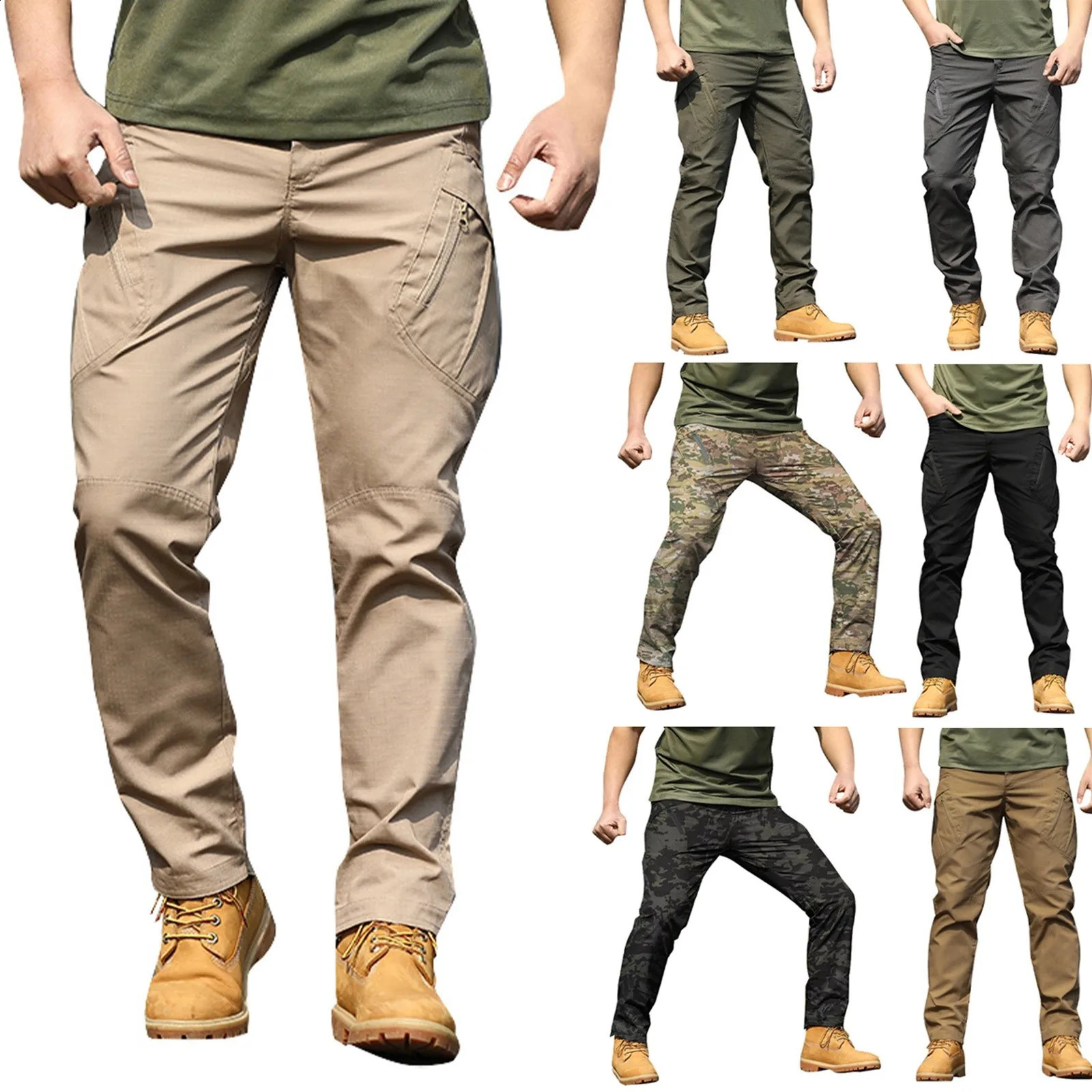 Mens Cargo Sweatpants Pants Casual Hiking Joggers Fitness Athletic Running Trousers Track For Men 241105