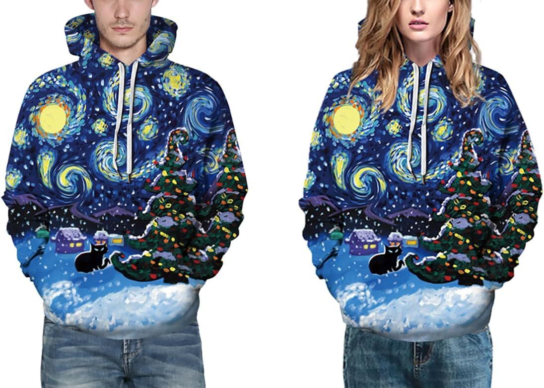 Hoodie for Mens Womens Mens 3D Printed Pullover Hooded Sweatshirt Fashion trend Outfits With Pockets Graphic Hoodies sweatshirt Pullover Long Sleeve