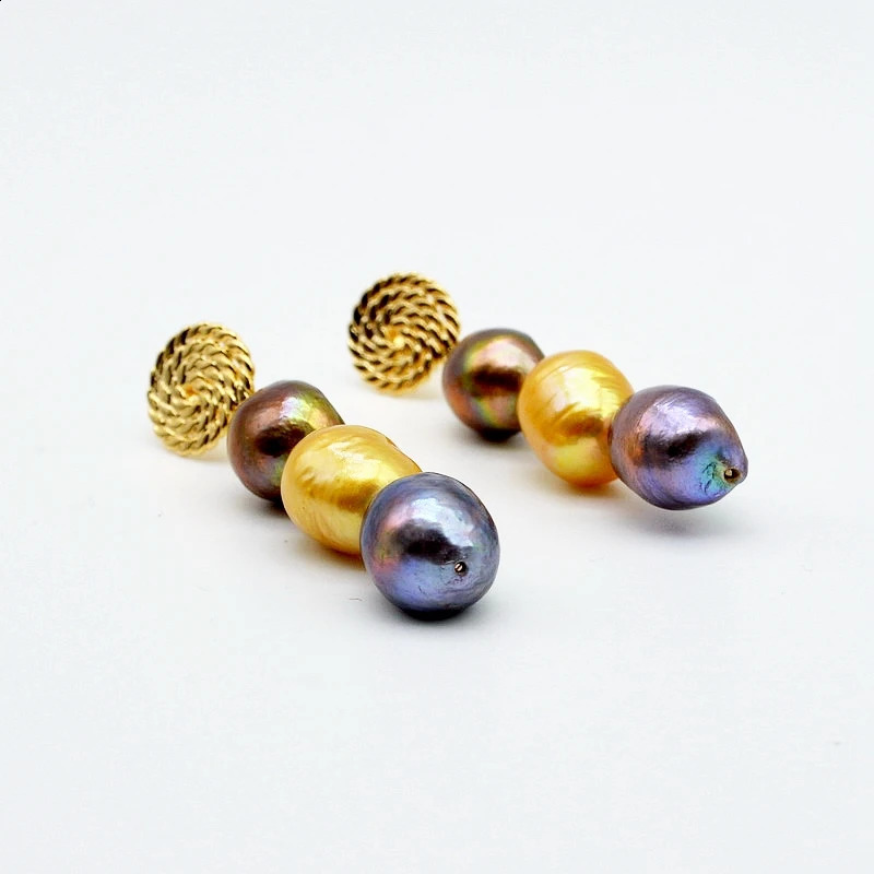 Vintage Womens Earrings Multicolor Natural Pearls Irregular Baroque Pearl Pendants Long Wedding Accessories Fashion Gifts 241105