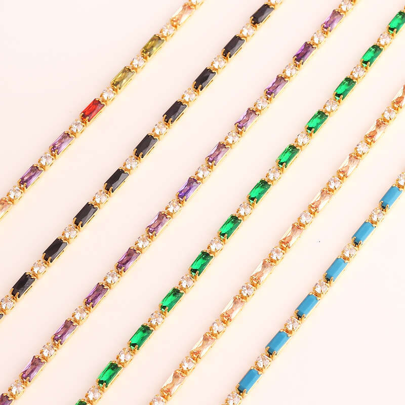 Fashion Tennis Rainbow Hot Jewelry New Bracelet For Women Girls Wedding Zircon Iced Out Charm Chain Ladies Party Fashion Jewelry