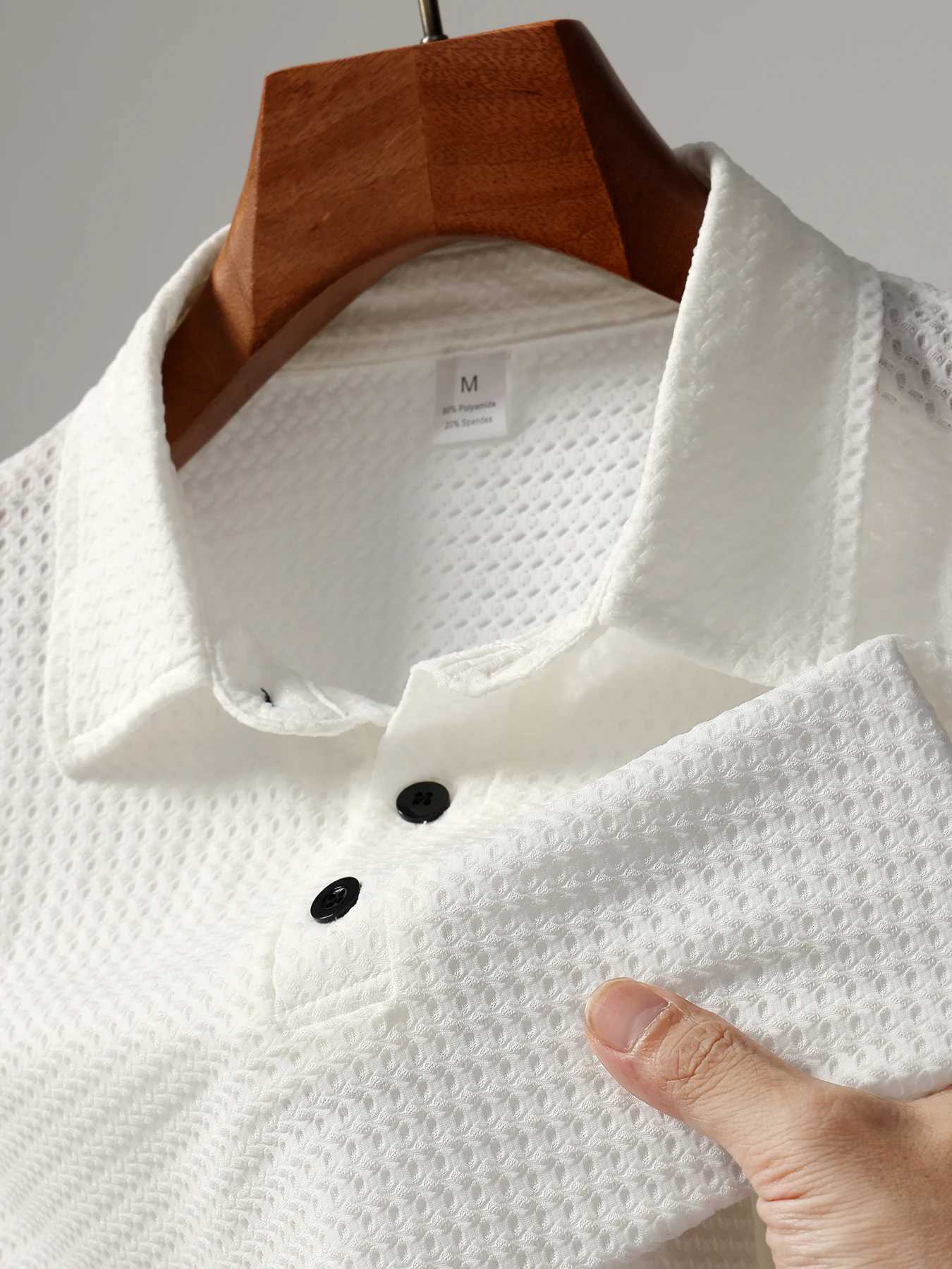 Summer New Mens Short Sleeve T-shirt Cool and Breathable Shirt Business Casual Sweat Absor Tops S-3XL W241104