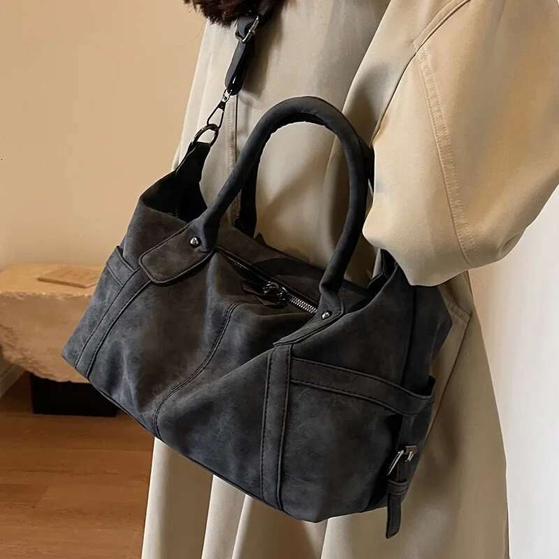 Retro Design PU Leather Shoulder Bags for Women 2025 Korean Fashion High Capacity Armpit Female Crossbody Bag Tote Handbags