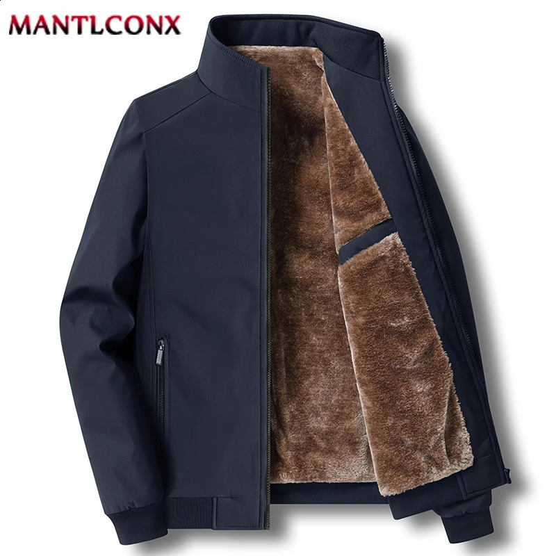 MANTLCONX est 8XL Mens Winter Jackets Thick Stand Collar Mens Coats Casual Warm Fleece Cotton Mens Jacket Winter Outwear 241105