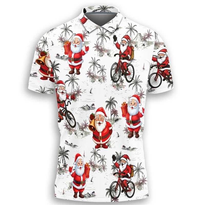 Fashionable Santa Claus 3D printed shirt hip-hop mens T-shirt interesting design boys shirt Merry Christmas gift short Slve W241104