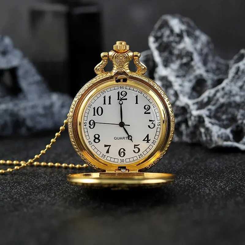Best Gifts Quartz Pocket Watch Design Maple Leaf Necklace Pendant Pocket Watch Clock for Mens WomensX241104