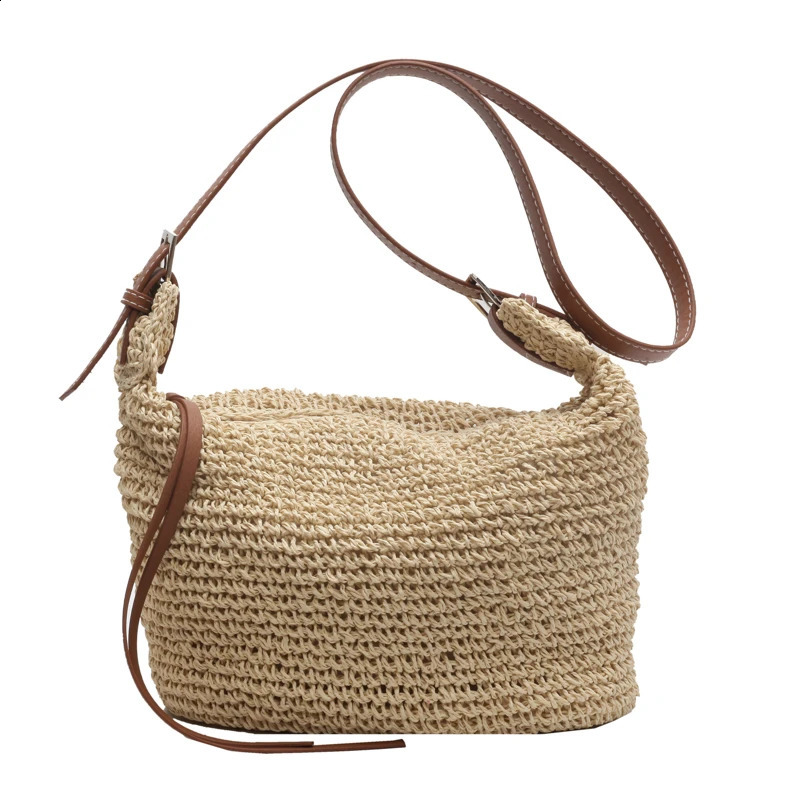 Straw Crossbody Bags Casual Zipper Solid Womens Bag Fashion Summer Womens Bag Bolsa De Ombro Feminina 241105