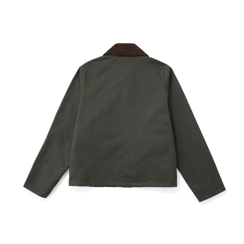 Cropped Canvas Un wax Sl Spey Retro Wild Olive Sage Green Outdoor Fishing Windbreaker Practical Tactical Hunting Coat 241031