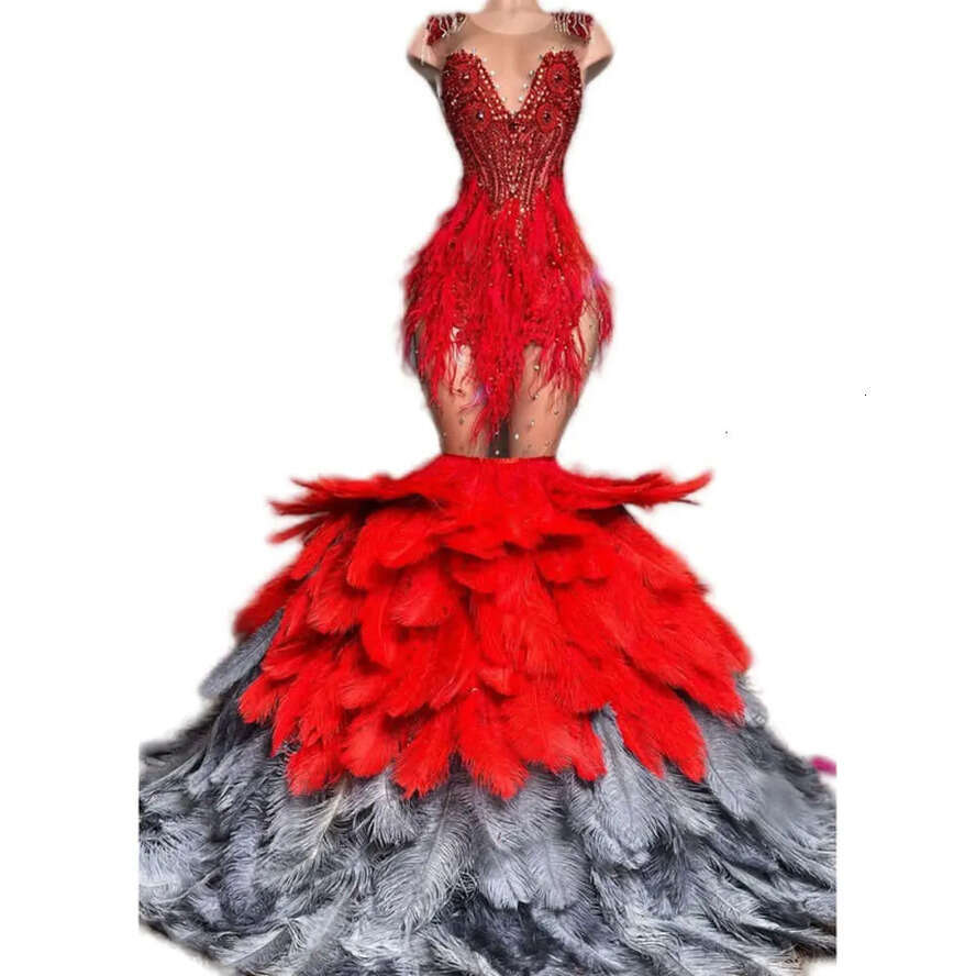 Arabic Ebi Urious Aso Mermaid Prom Dress Beaded Crystals Evening Formal Party Second Reception Birthday Engagement Gowns Dresses Robe De Soiree ZJ Es