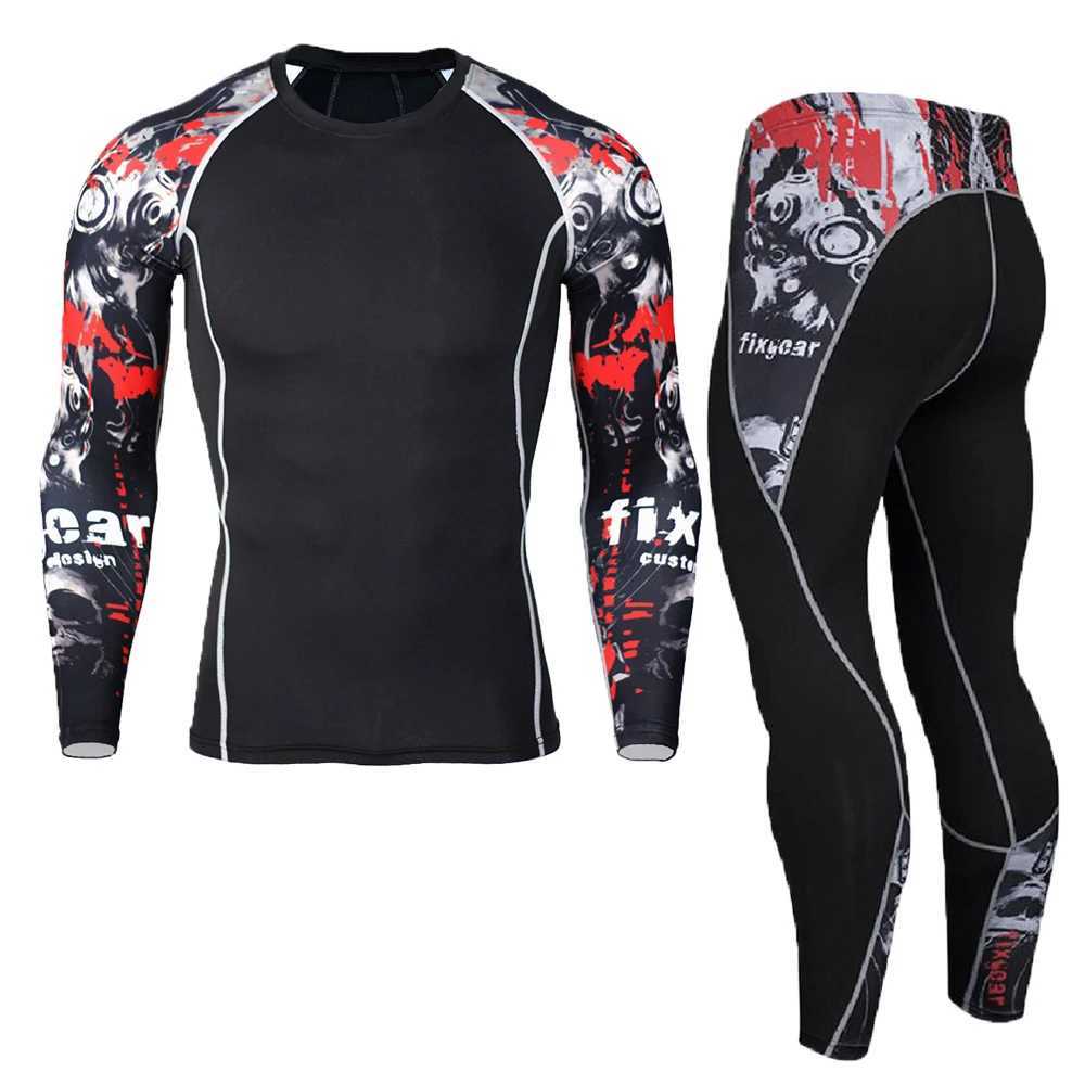New mens hot underwear set compression sports set quick drying hot underwear mens clothing long Johns set X250129