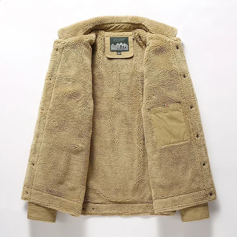 Winter Mens Down Jackets Wool Liner Thicker Warm Coats Good Quality Male Cotton Casual Outerwear Men Coat 6XL 241105