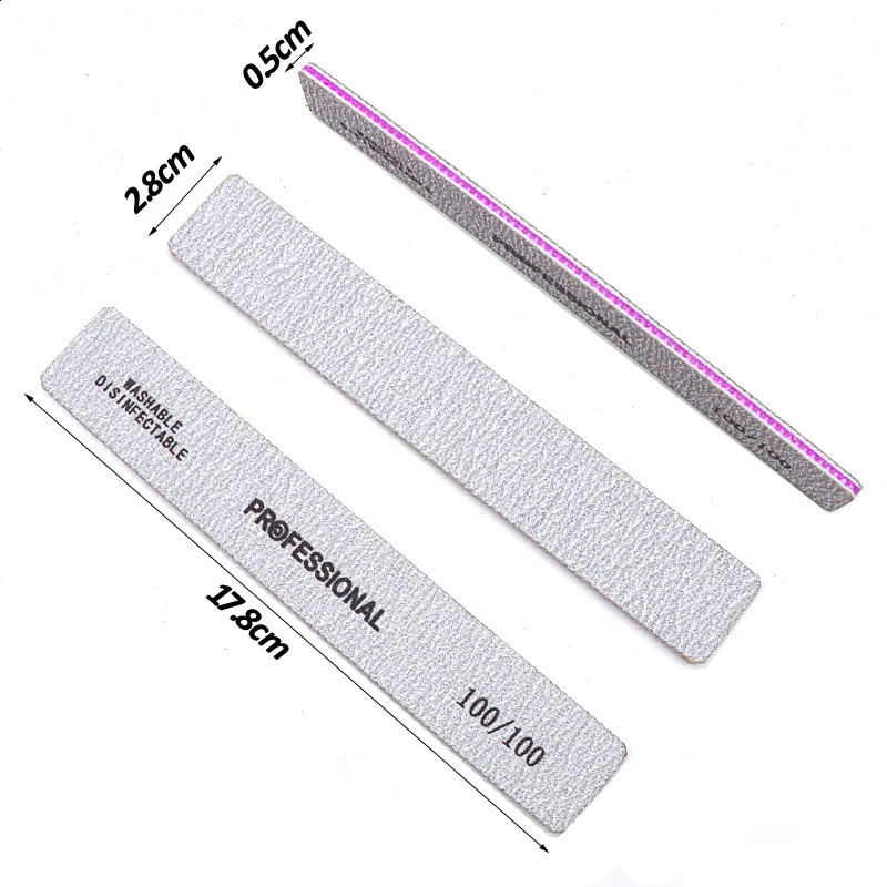 2550PCS Professional Nail Files Buffer For Nail Sandpaper 80100180 Grit Double-sided Acrylic Lot For Nails Tools Size 7*1.1in 241105