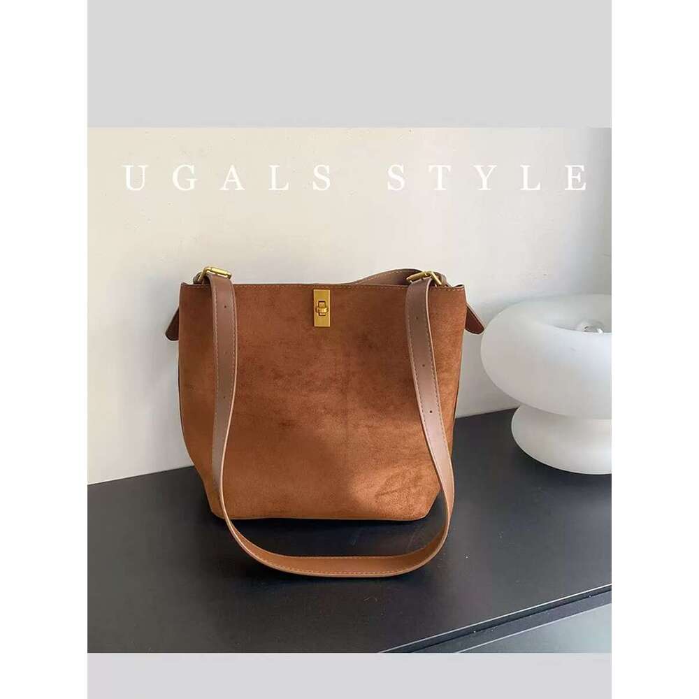Autumn Winter Large Capacity Veet Bucket Women's Handbag Lady Purse Shoulder Underarm Female Casual Composite Bag