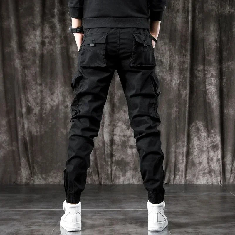 Mens Cargo Pants Outdoor Male Trousers Korean Hiking Loose Biker Motorcycle Cotton Spandex Aesthetic Fashion Baggy Slacks 241105