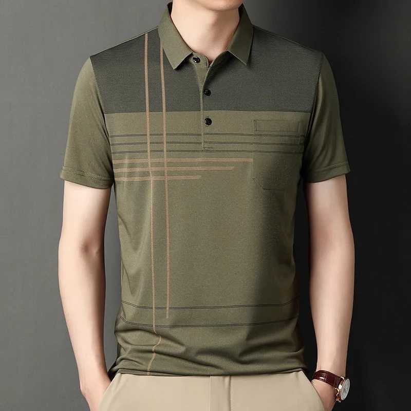 Korean mens casual short sleeved slip ultra-thin fashion shirt W241104