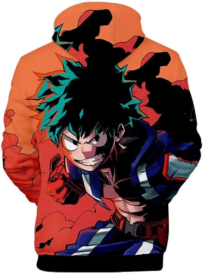 Hoodie for Mens Womens MHA Cosplay Hoodie Boku Anime Drawstring Pullover Sweater Kangaroo Pockets For Unisex Adult Graphic Fashionable, cool, and warm