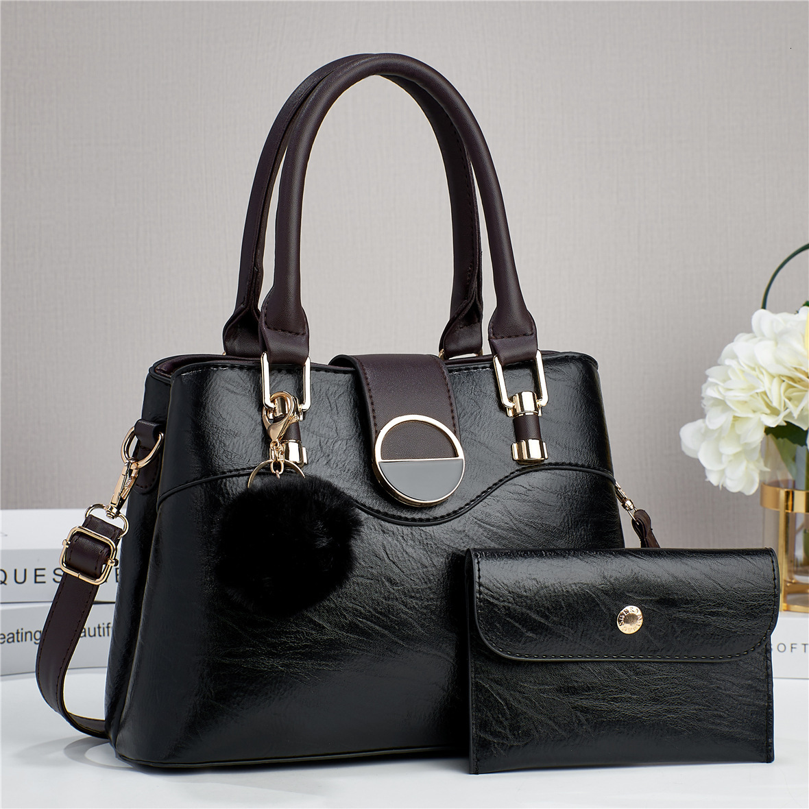 Designer's new spliced mother and baby simple solid color large capacity single shoulder women's texture bag fashion bag