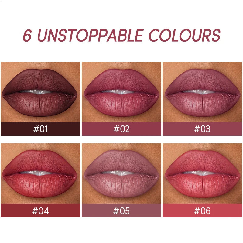 2 In 1 Lipstick Set Makeup Matte Lipstick Lip Liner Pencil Waterproof Lasting Cosmetics Nude Brown Contour Tinted Lip Balm Kit 241105