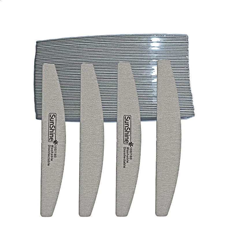 SunShine 20pcs Nail File Wood Thick Sandpaper 100180 Nail Manicure Sanding Nails Buffer Polishing Nail Polish Buffer Art Tools 241105