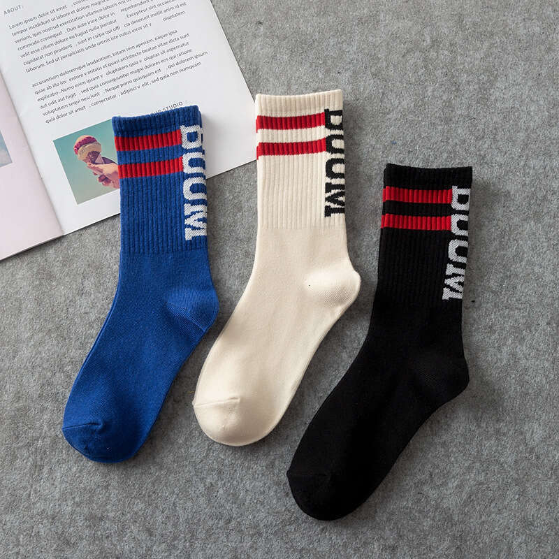 shanshi men socks Men's Brand Harajuku Wind Mid Sleeve ins Fashion Autumn and Winter Student Cotton Long Socks Men