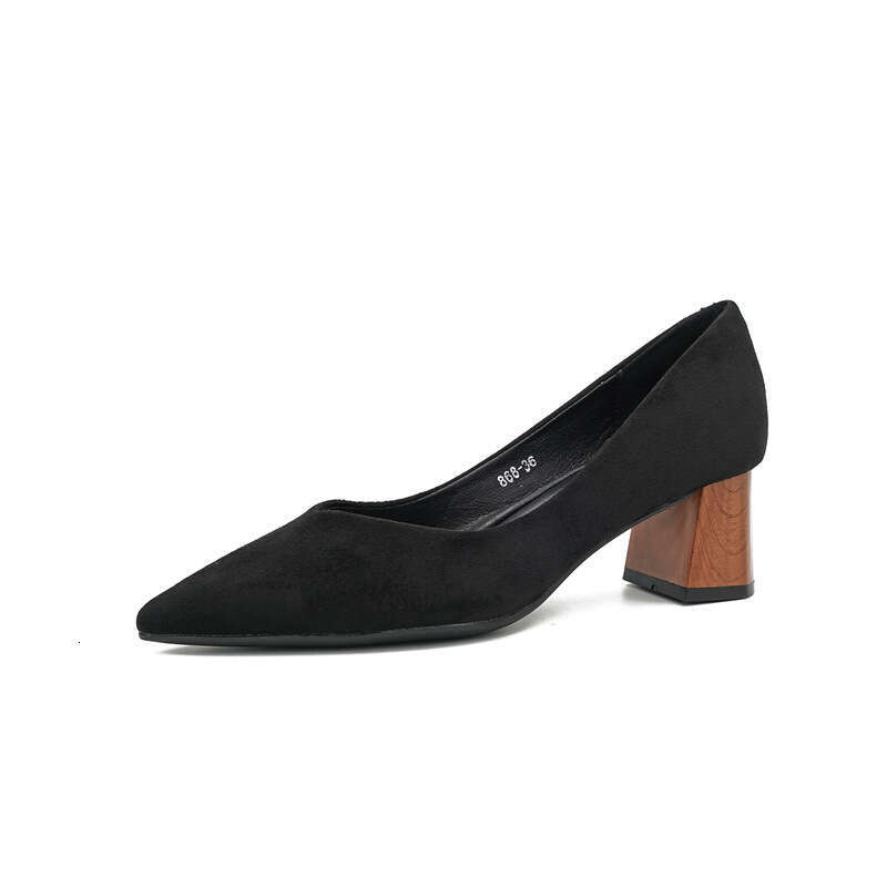 Korean Version Of Black High Professional Etiquette, Formal Attire, Interview, Pointed Toe, Medium Thick Heels, Wedding Commuting Temperament, Women&#