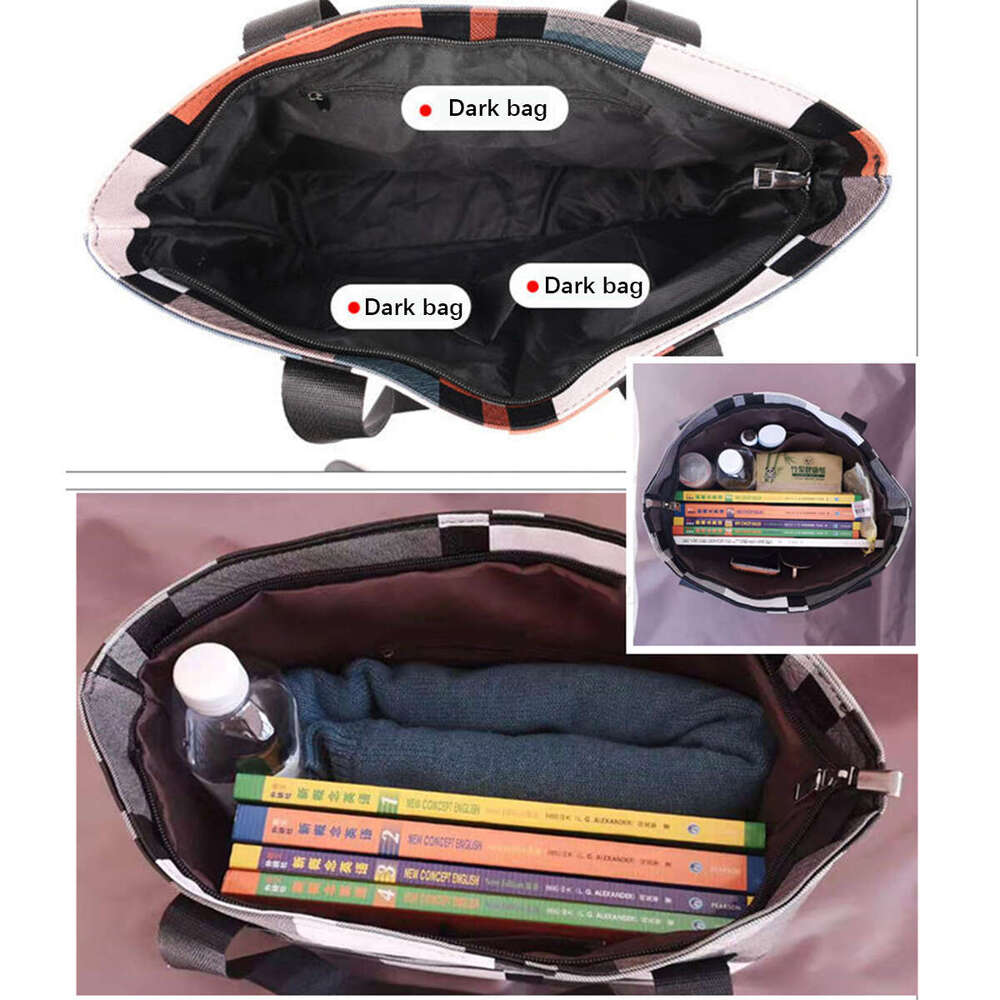 Designer Bag Striped Plaid Tote Bag For Women, New Fashionable Women's Shoulder Bag, Handbag For Women, Commuting Bag, Big Bag For Women-Ljx