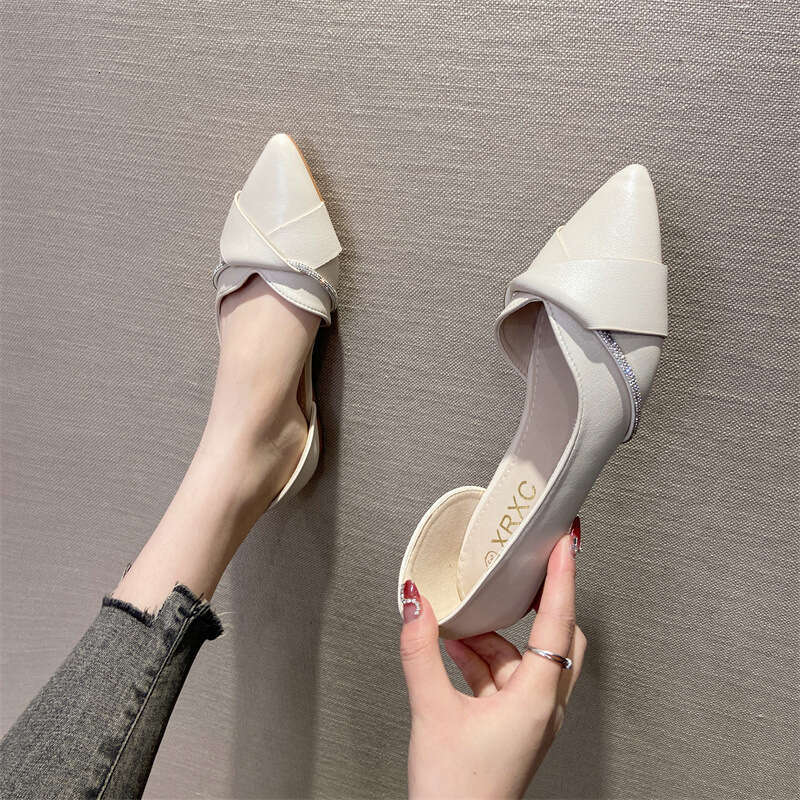 French Pointed Flat Women, Korean Version For Spring And Summer, New Shallow Mouth Side Air Scoop Shoes, Fairy Evening Breeze, Gentle Single Shoes