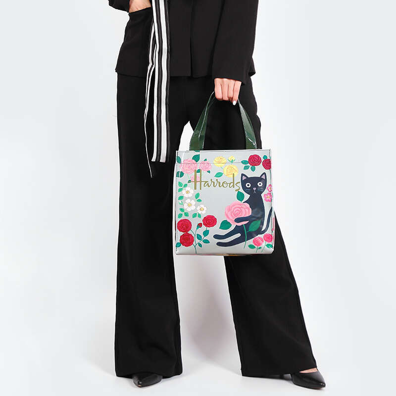 Designer Bag London Style PVC Reusable Shopping Purses Large Eco Friendly Flower Women's Tote Shopper Bag Summer Waterproof Beach Handbag