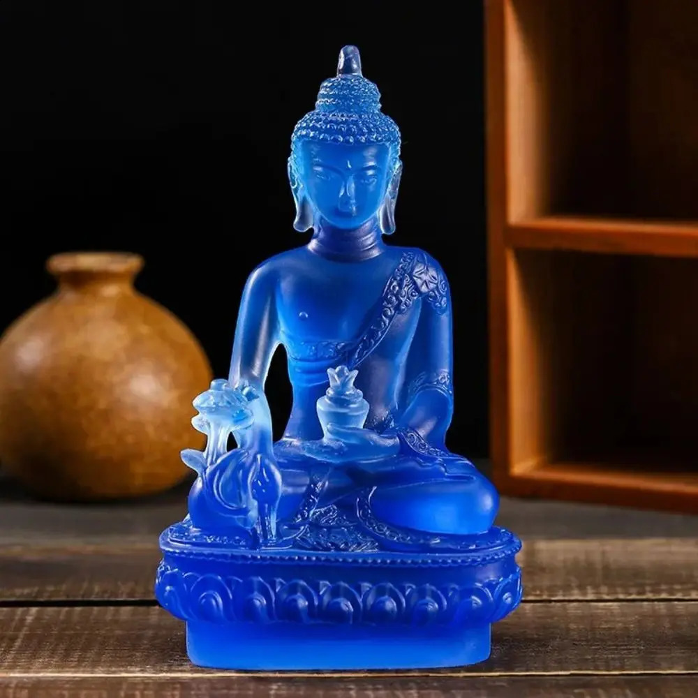 Resin Craft Medicine Buddha Statue Thai-style Zen Ornaments Resin Buddha Crafts Handmade Pharmacist Buddhist Sculpture 241105