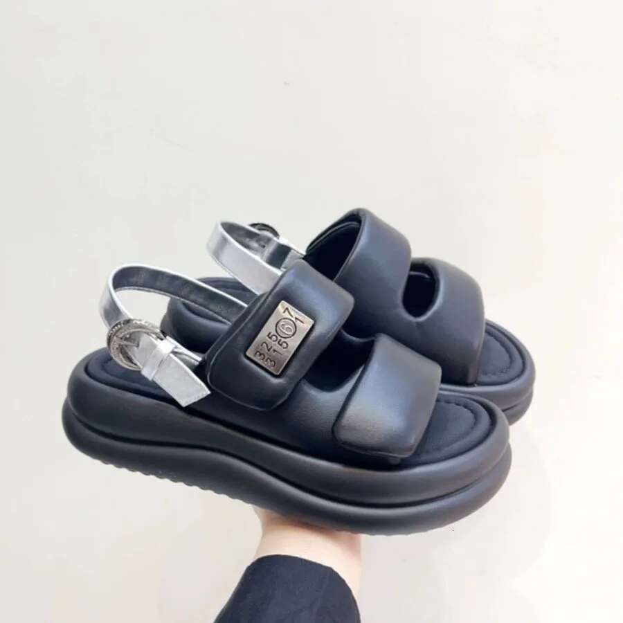 Shoes for Woman 2024 Slippers Platform Slides Beige Heeled Sandals on A Wedge Pantofle Sneaker Designer Black New