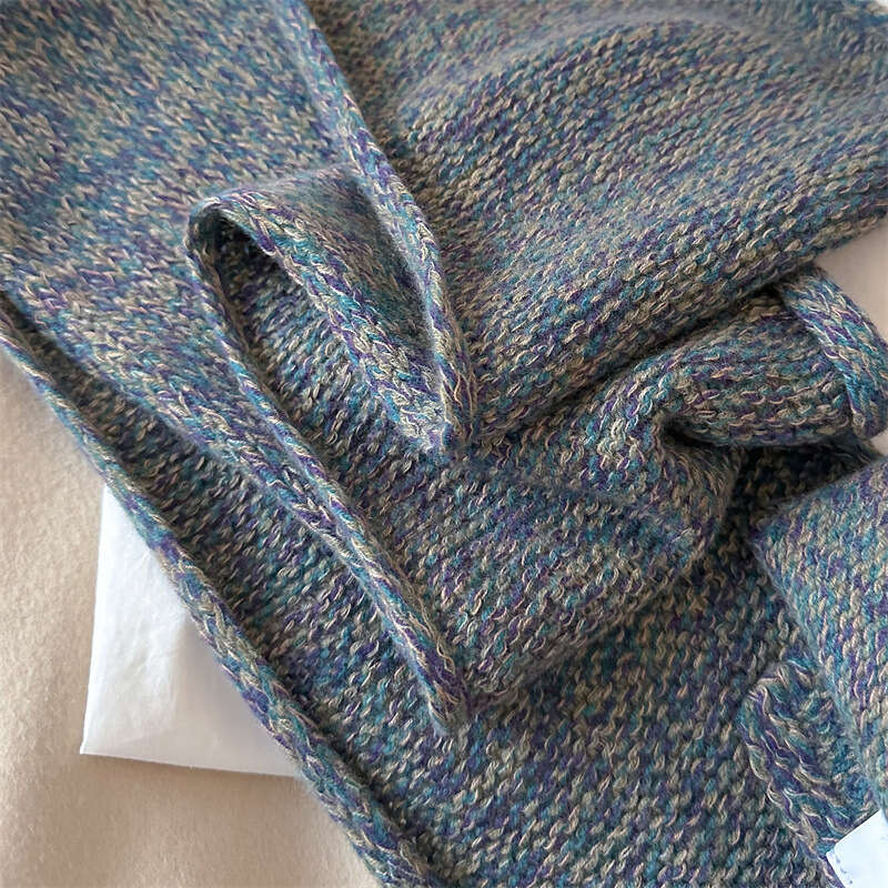 2024 new starry sky like colored ral solid color thickened winter warm scarf, versatile for couples