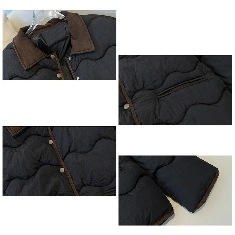 Women Winter Thicken Cotton Coat Casual Polo Collar Long Sleeve Warm Cotton-padded Jacket Overcoat Autumn Zipper Parkas 2024 241105