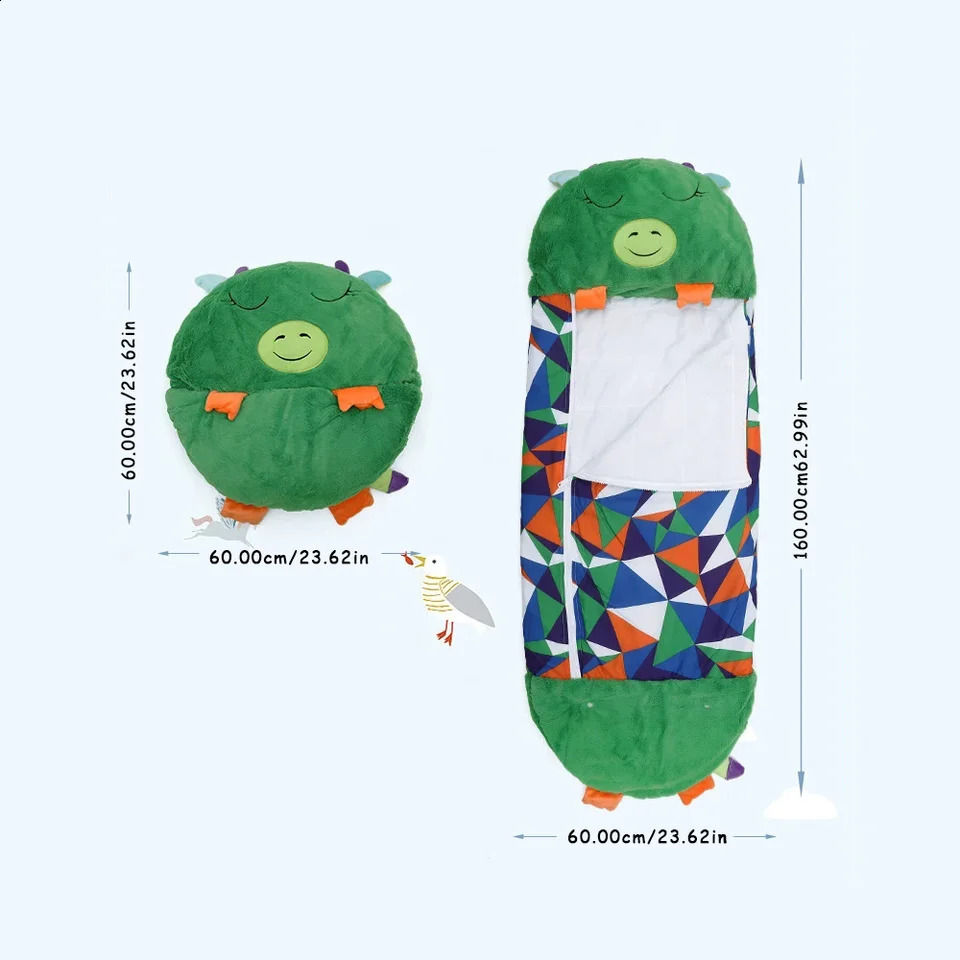 1 Cute Cartoon Sleeping Bag Adult Animal Soft Lazy Sleeping Bag Baby Plush Doll Pillow Sleeping Bag Year Gift 241105