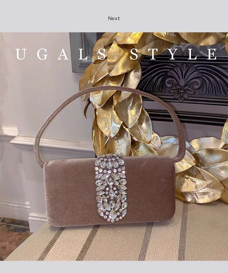 Fashion Veet Square Crystal Shiny Rhies Dia Evening Women Handbag Wedding Party Clutch Purse Shoulder Bag