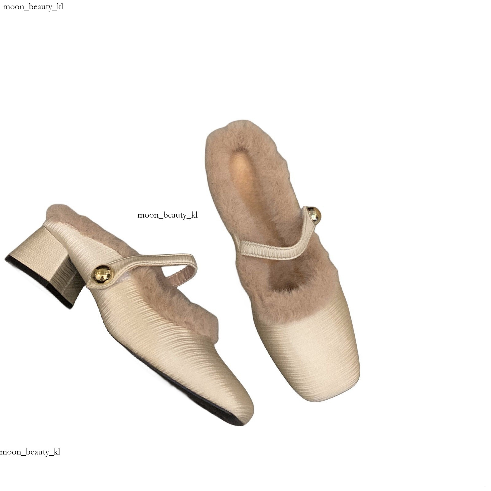 Designer Slipper Coarse Heeled French Style Small Fragrant Style Hairy Slippers For Women 2024 New Autumn And Winter Hooded Half Slippers With Plush C