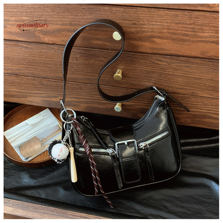 Motorcycle women's minimalist casual business trend, underarm bag, fashionable high-end texture, shoulder bag #38 swissmilitary