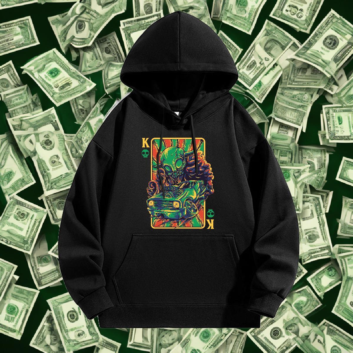 Classic Men's Hooded Sweatshirt Breathable Soft Cool Men Tops Hoodie DIY Printed Clothes Anime Printing Street Cotton 350g