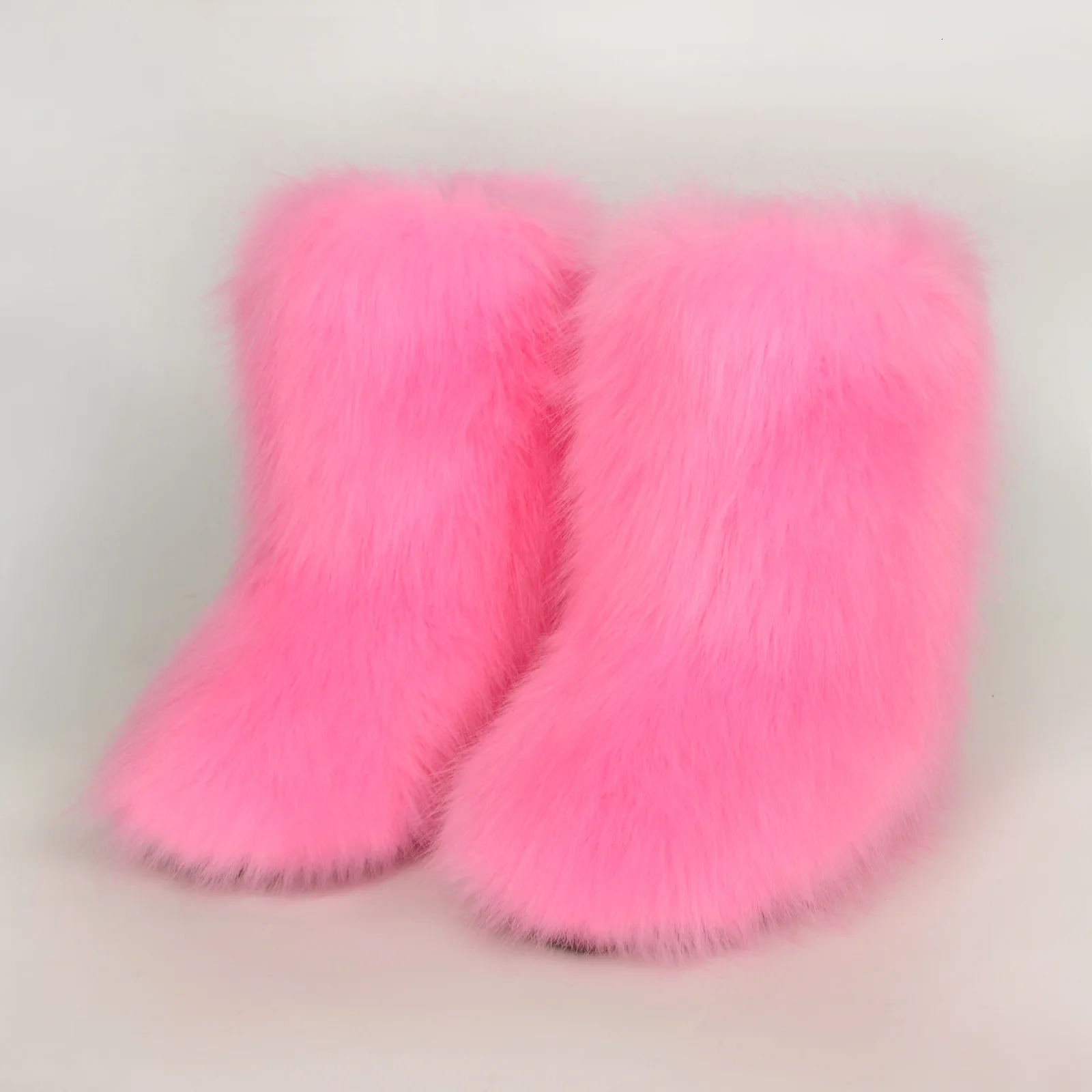Fur boots y2k ladies wear warm and non-slip cross-border long-haired fur raccoon fur winter snow boots. 241104