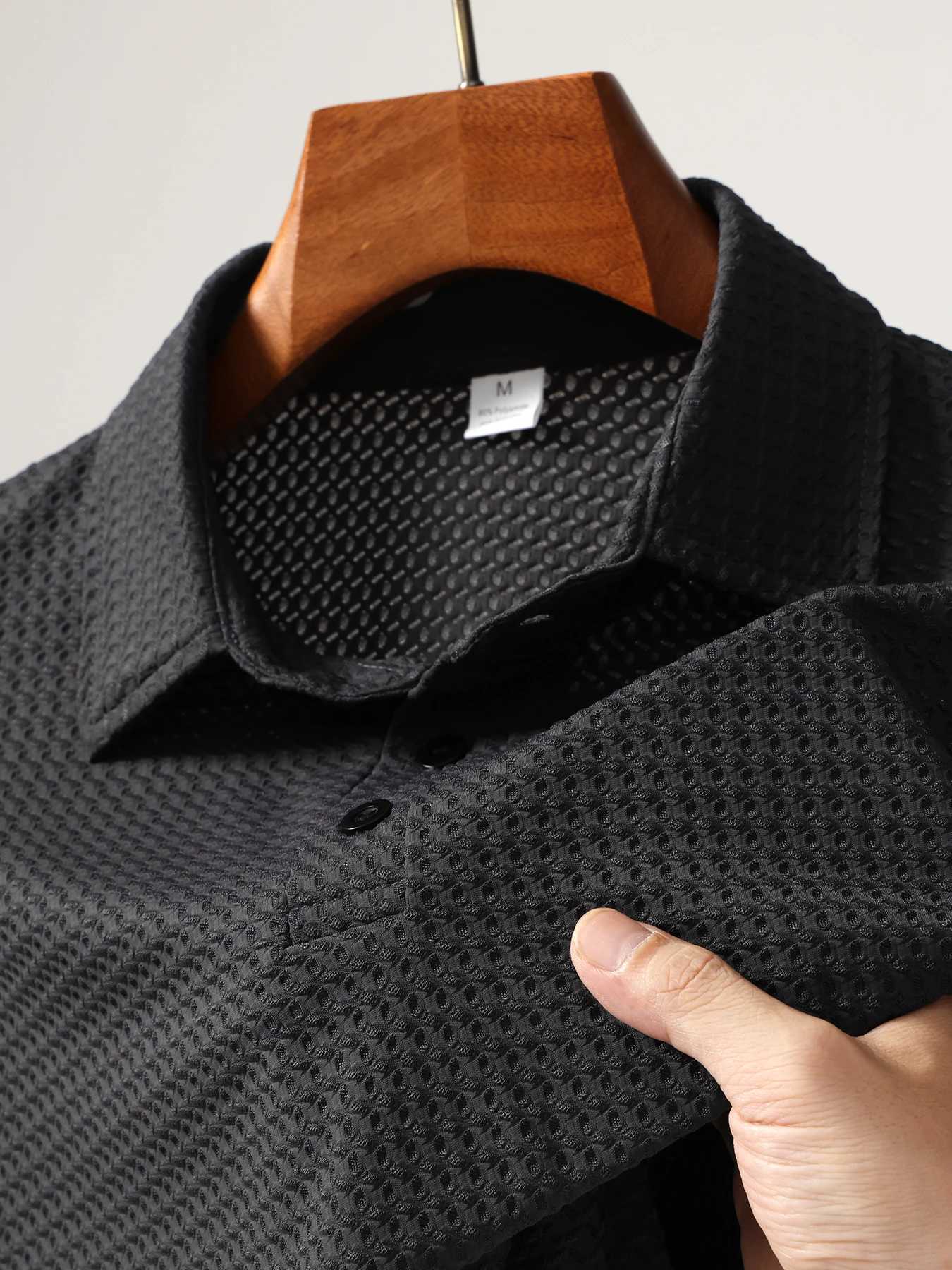 Summer New Mens Short Sleeve T-shirt Cool and Breathable Shirt Business Casual Sweat Absor Tops S-3XL W241104