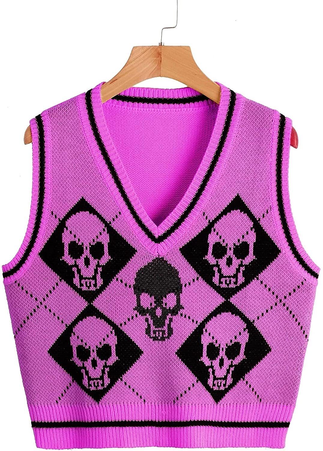 Vest Jacket Autumn And Winter Women's Outerwear Knit Halloween Sweater V-Neck Harajuku Streetwear Knitwear