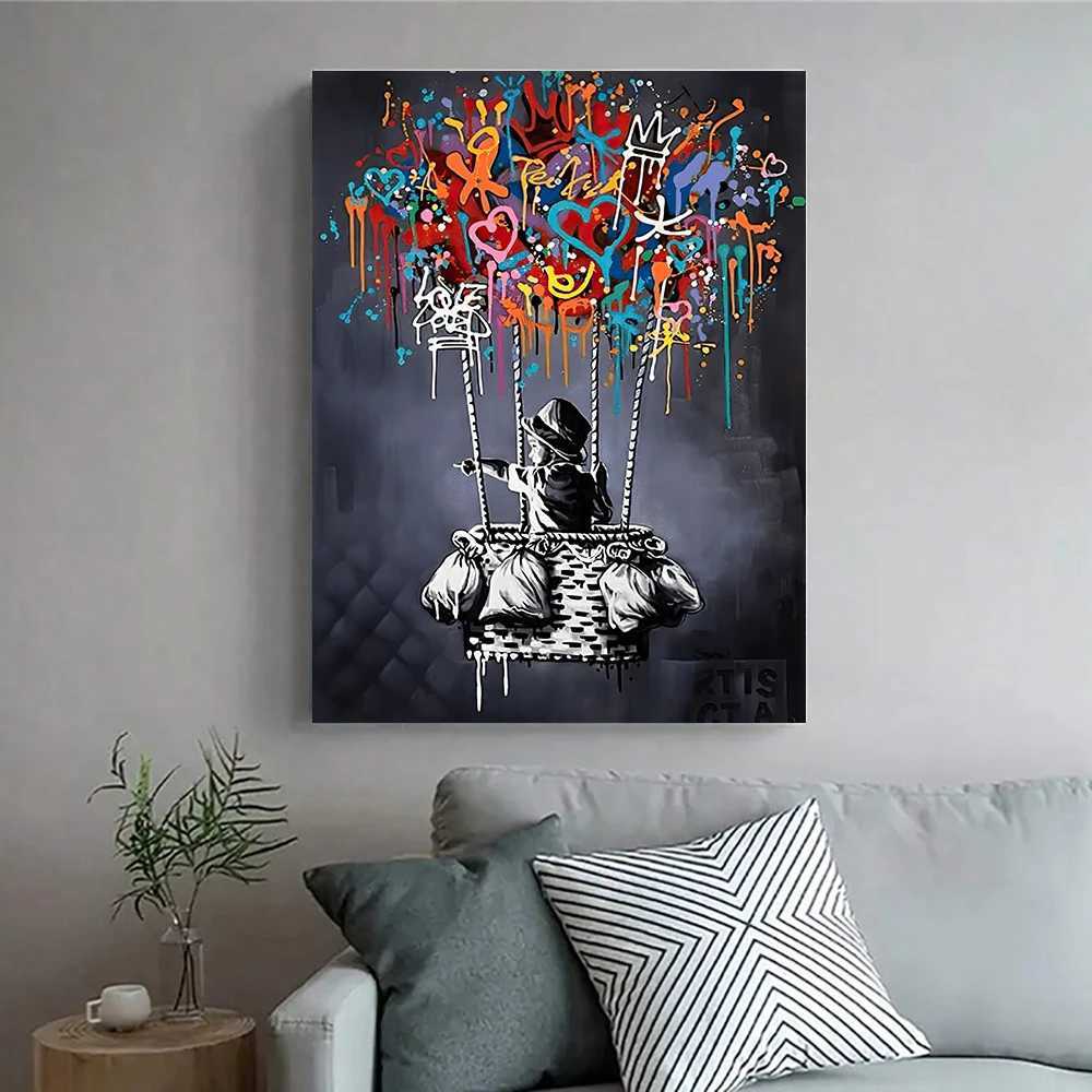 ic Abstract Wall Art Banksy Street Graffiti Wall Art HD Canvas Print Poster Home Living Room Bedroom DecorationXJ241104