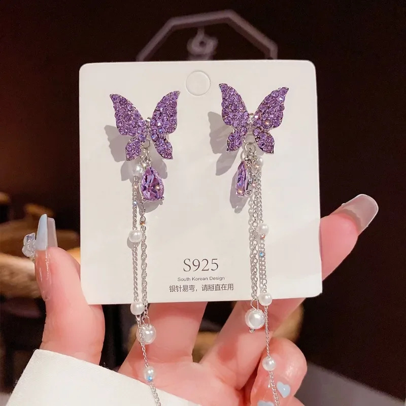 Vintage Alloy Rhinestone Earrings Womens Daily Accessories Earrings Light Atmospheric Bridal Earr Stud Christmas 241105