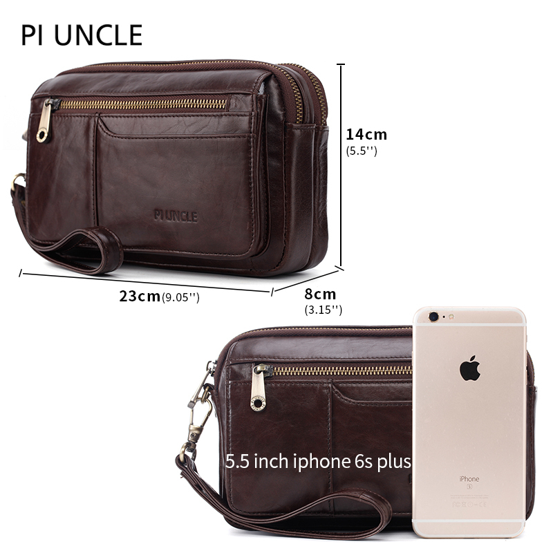 Retro Genuine Leather Men's Business Handbag Multifunctional Casual Top Layer Cowhide Leather Bag