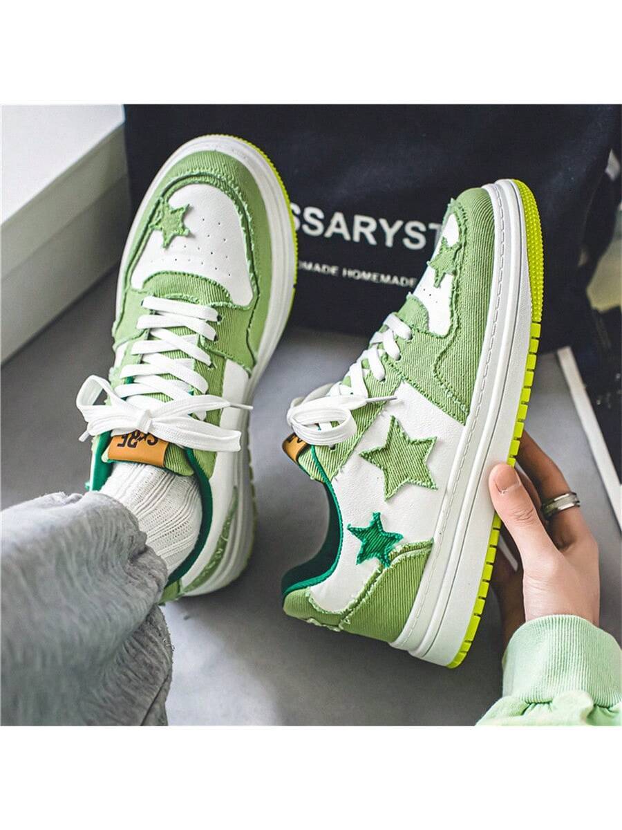 New Men Casual Elevator Shoes Fashionable Star Decor Sneakers High End Trendy Brand