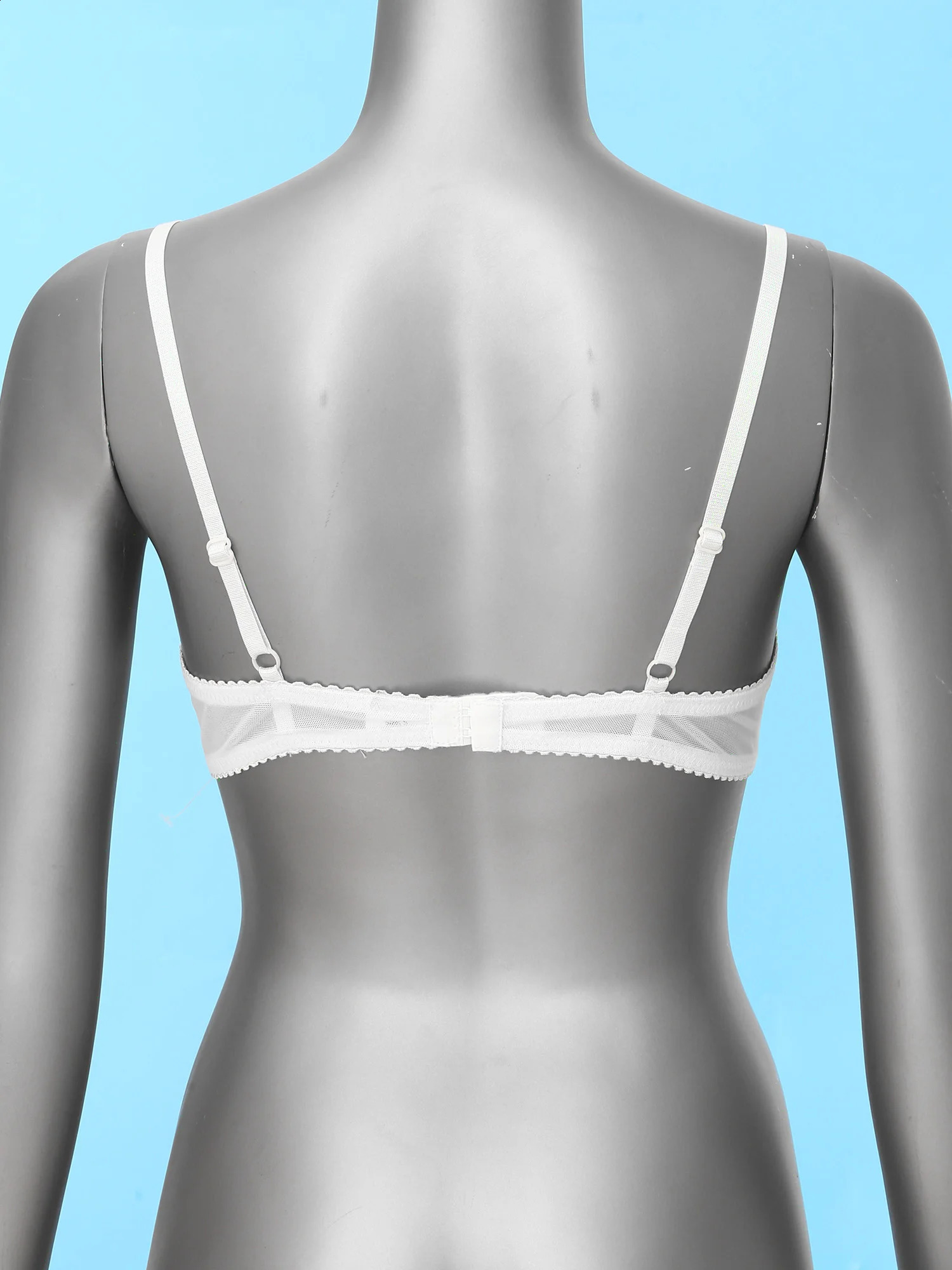 Womens Floral Lace Quarter Cups Underwired Bra Tops Brassiere Unlined Exposed Breast Push Up Shelf Bralette Underwear 241105