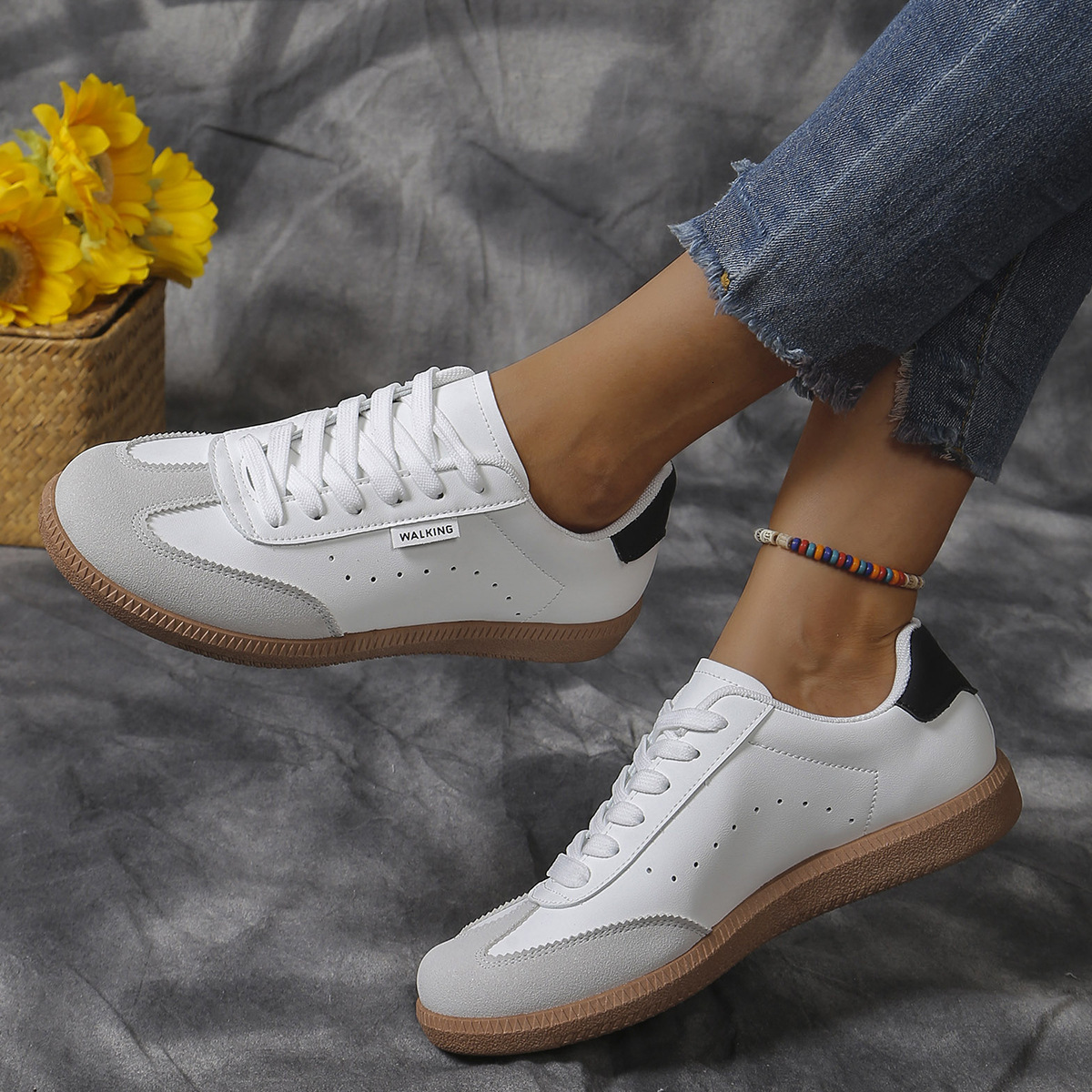 Versatile Women's Sneakers - Durable Casual Footwear with a Roomy Fit and Lightweight Construction