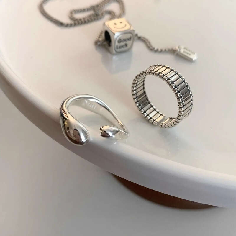 Hot Jewelry Simple Fashion Punk Korean Hollow New Rings For Women Geometric Fashion Open Adjustable Handmade Party Jewelry Gift Antiallergy